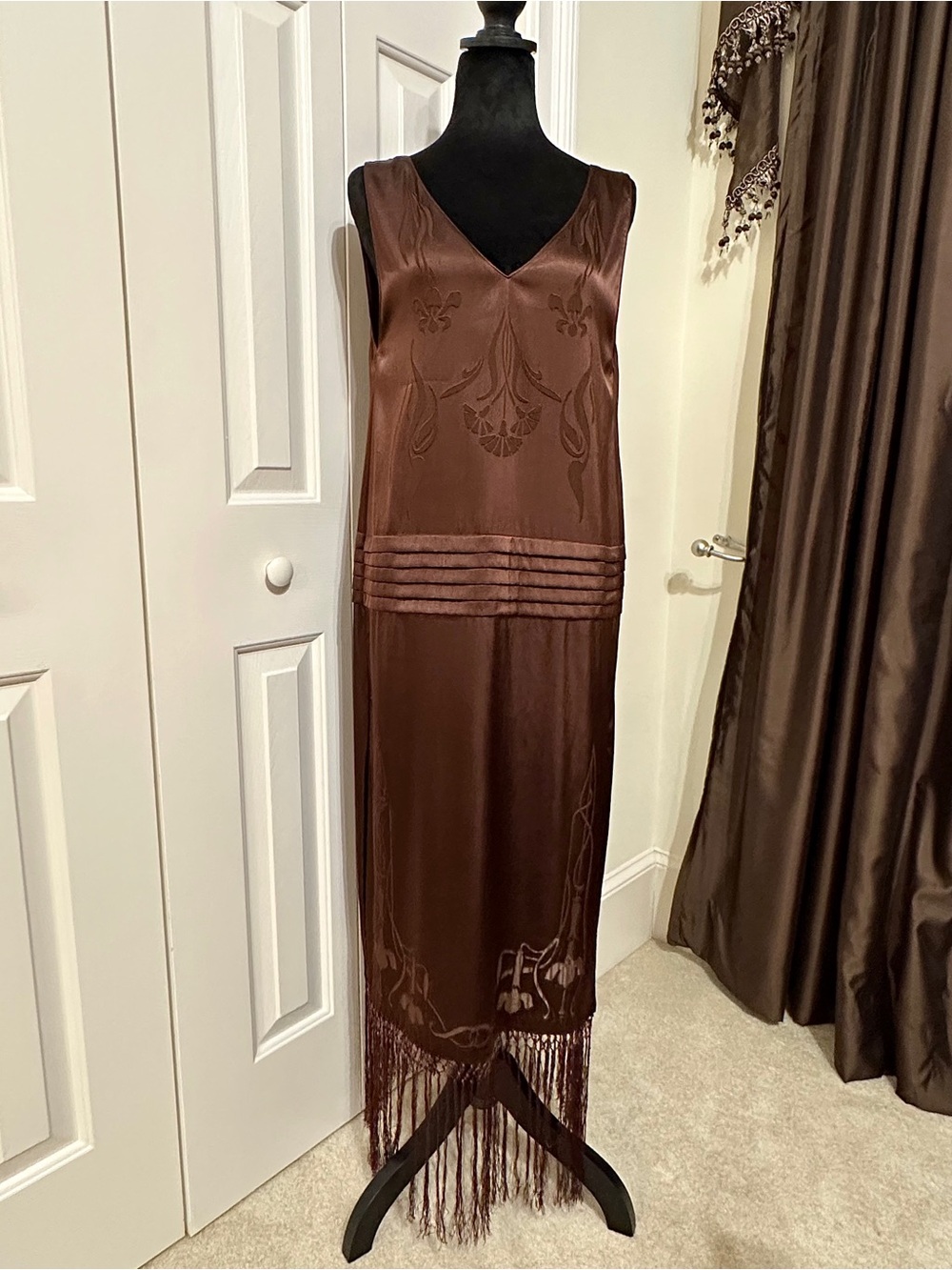 NWTs ZARA ZW Collection Embroidered Fringed Dress | Art Deco Drop Waist Fringe